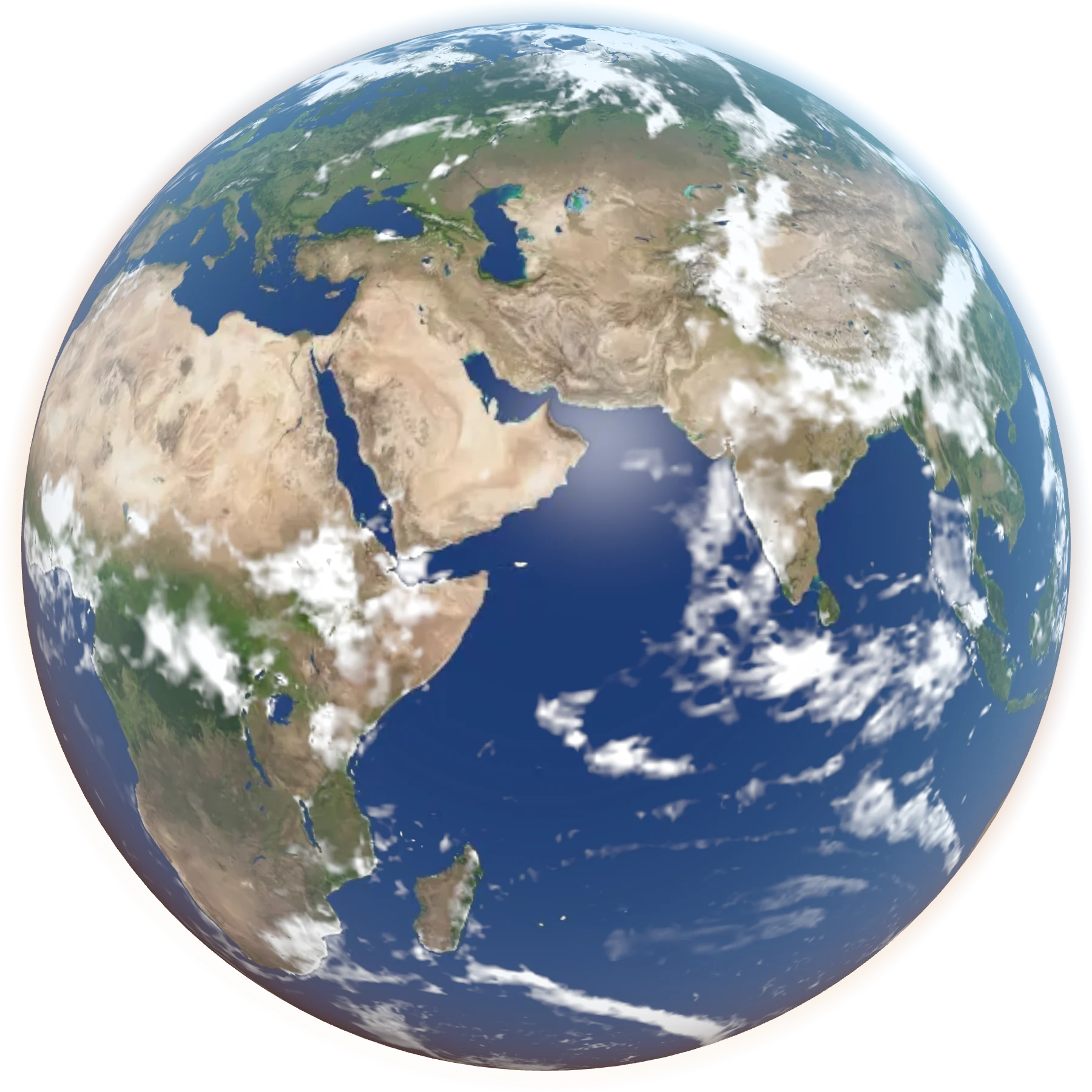 The earth seen from space, centered on Iraq and the Middle East